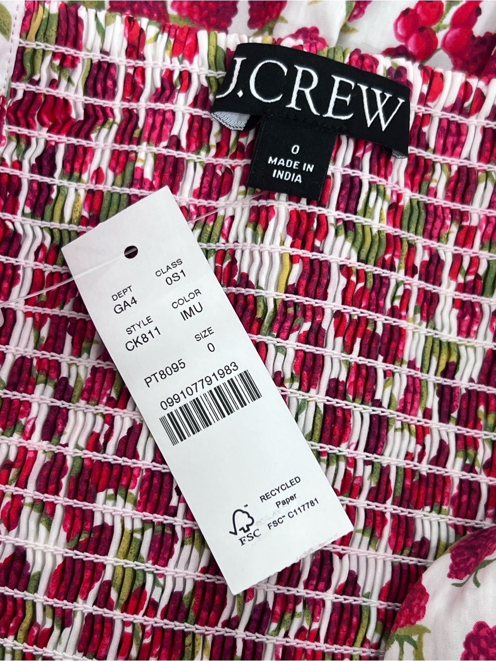 NWT J.Crew Fit-and-flare mini dress in raspberry print - Picture 5 of 7